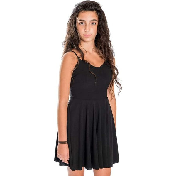 GIRLS CAGE BACK SKATER DRESS