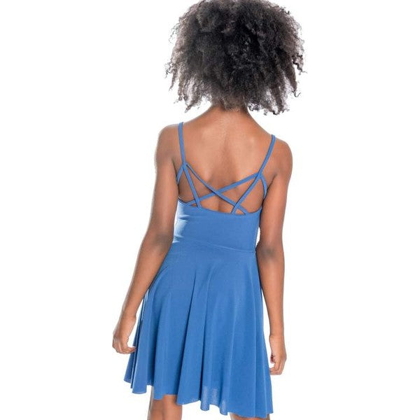 GIRLS CAGE BACK SKATER DRESS