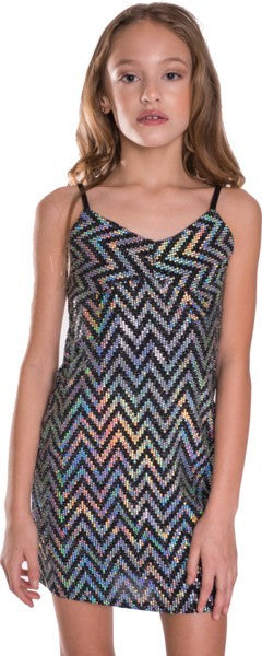 JUNIORS SPARKLE STRIPE DRESS