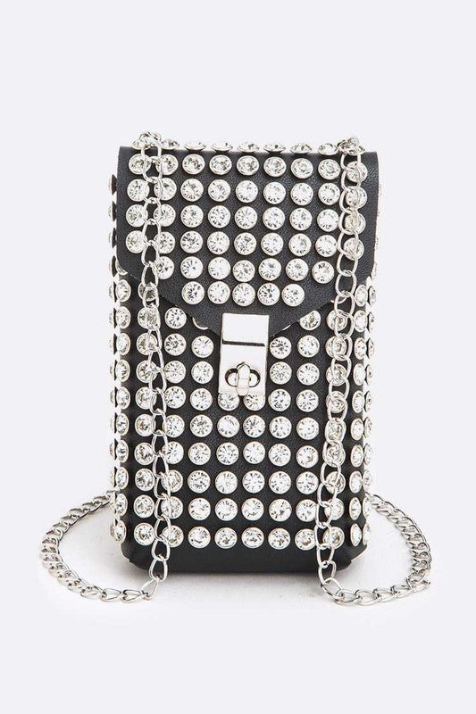 Crystal Studs Cellphone Convertible Bag