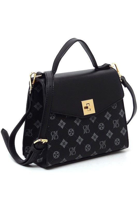 CM Monogram Twist Lock Flap Satchel