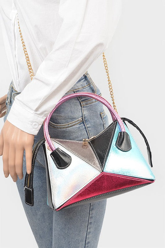 Metallic Piecing Vintage Inspired Swing Bag