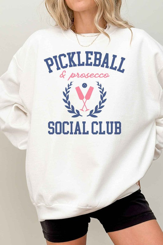 PICKLEBALL AND PROSECCO OVERSIZED SWEATSHIRT