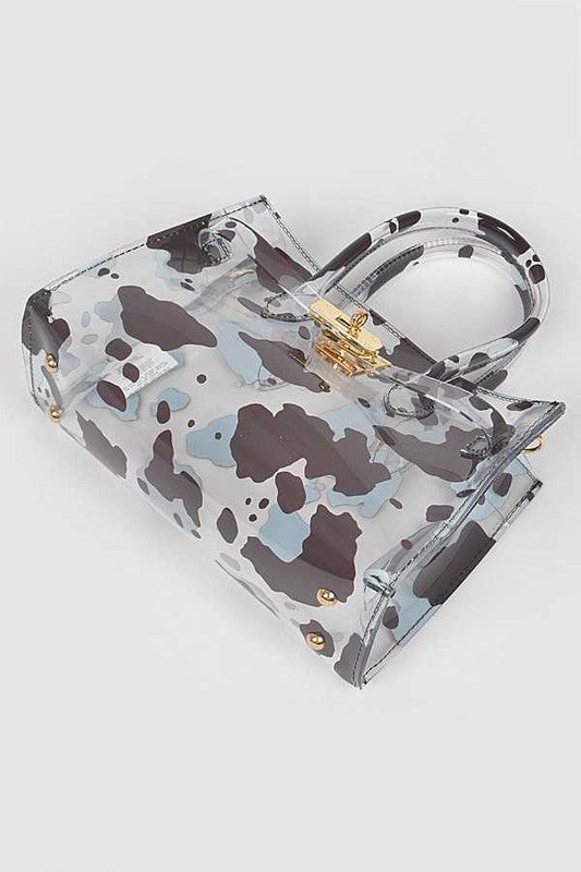 Cleared Cow Print Convertible Bag